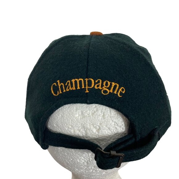 Vintage Veuve Clicquot Champagne Wool Suede Strapback Hat Black Brown - Picture 4 of 8